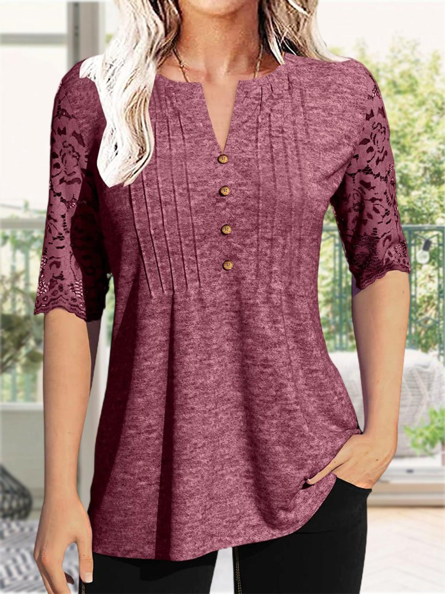 Women'S Zipper Summer Pleated Button Short Sleeve T-Shirt
