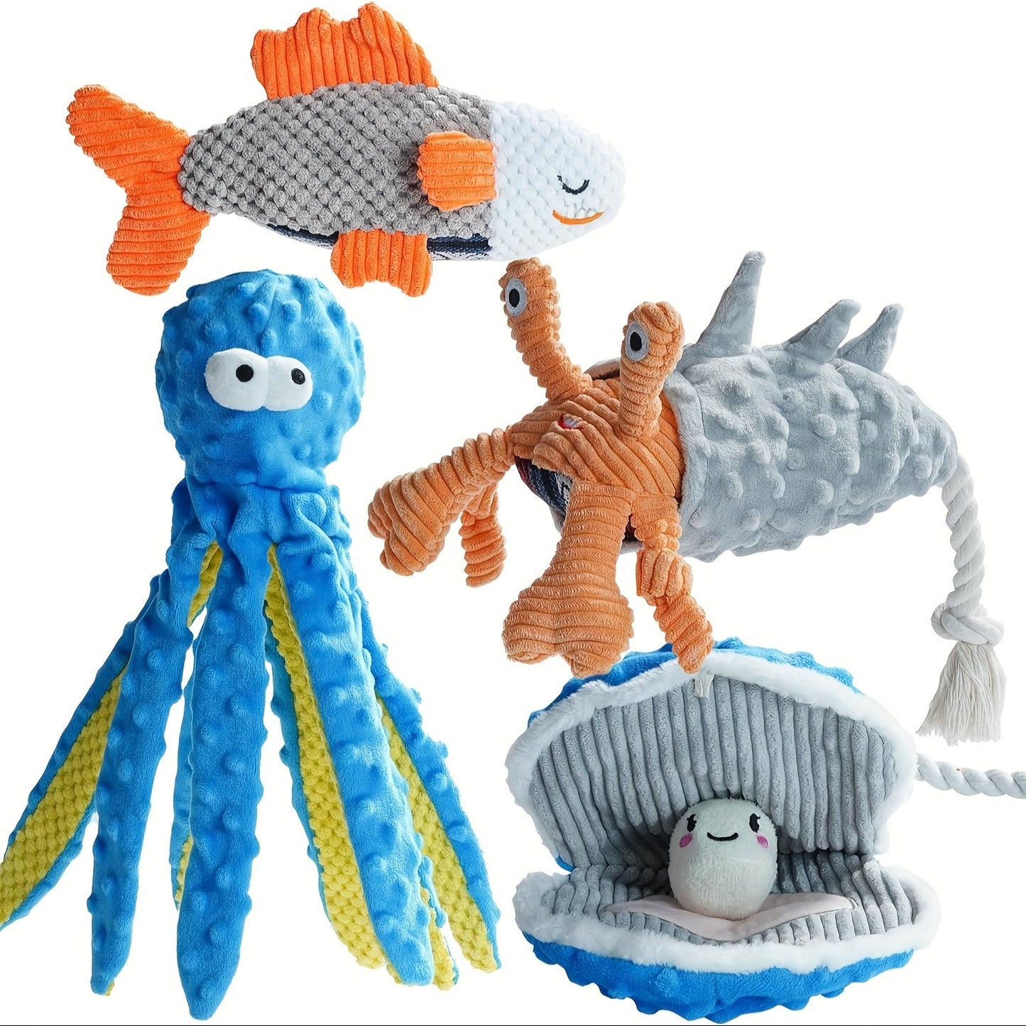 Durable Dog Toys 5pcs Nocciola Squeaky Plush Toys