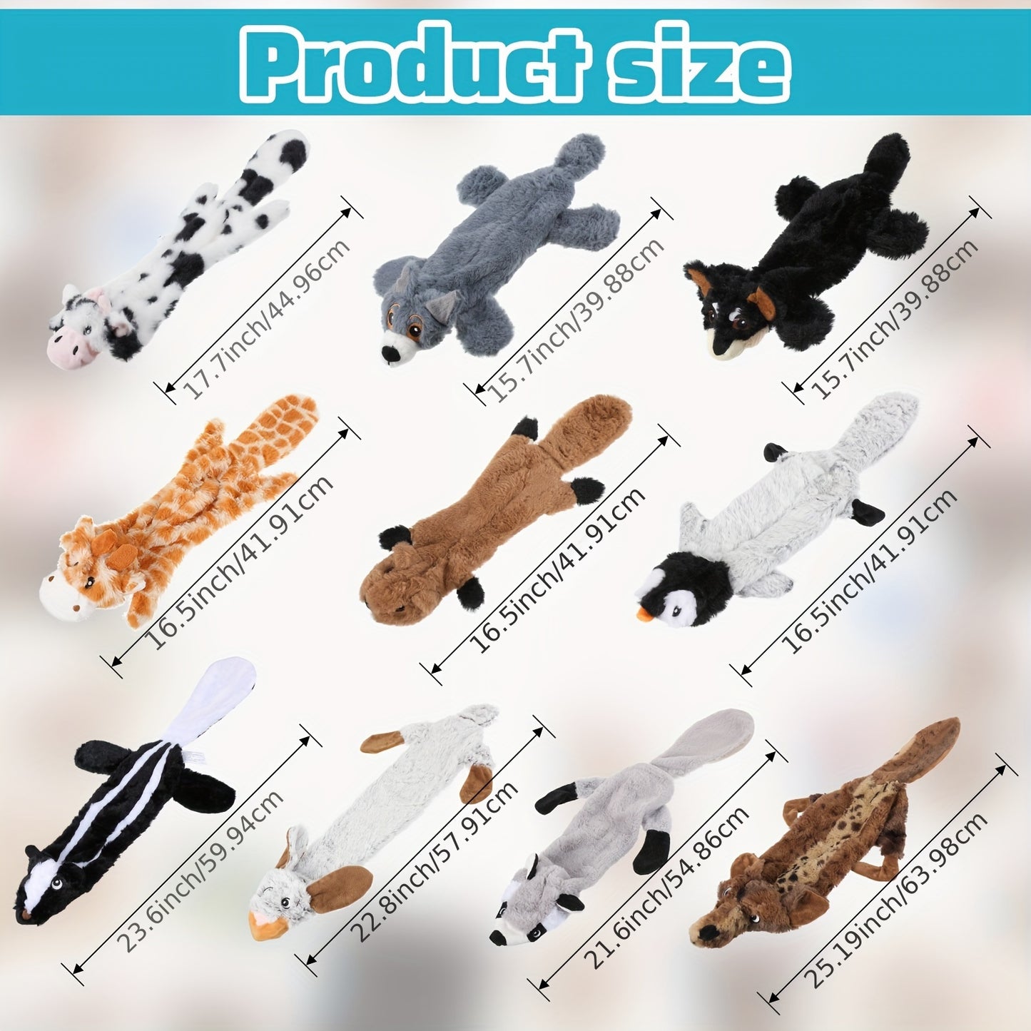 10pcs Squeaky Dog Toys, No Stuffing Plush Chew Toys