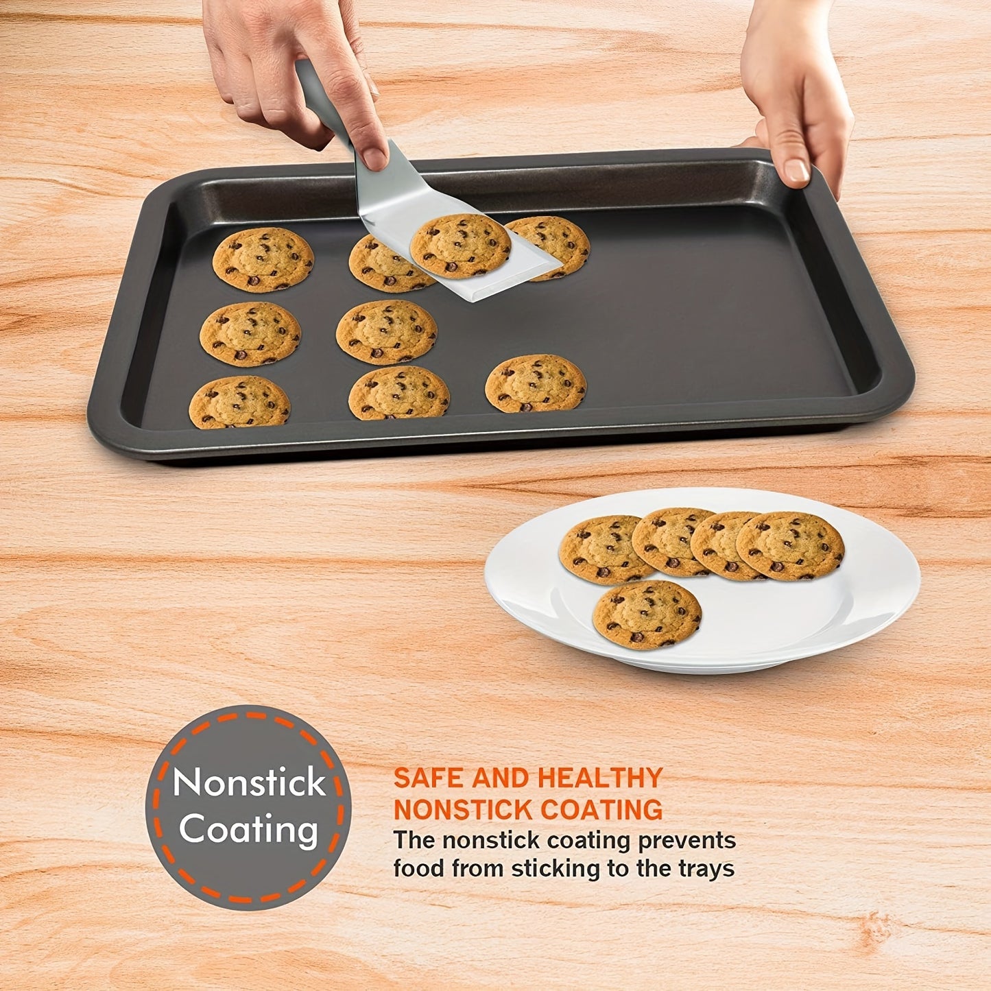 8 Piece Bakeware Pan Set, Nonstick Cookie Sheet, 2 Round Cake Pans, Square Pan, Bread Pan, Baking Pan, Pizza Pan, Cookie Sheet, 12 Cup Muffin Pan for Oven, Kitchen Cookware Sets Baking Supplies, Black