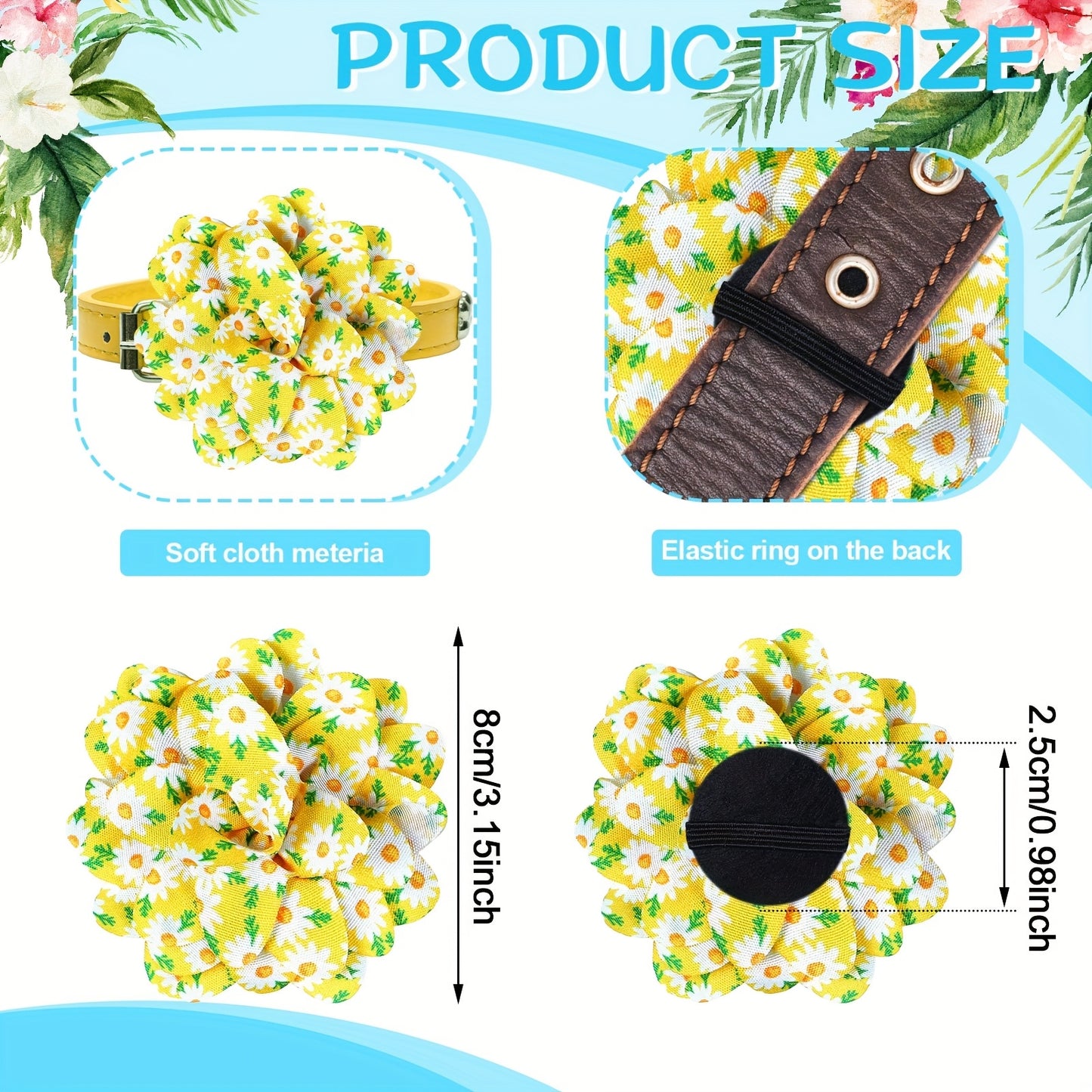 150Pcs Dog Collar Bows for Dogs Collars Spring Flower Bow Ties