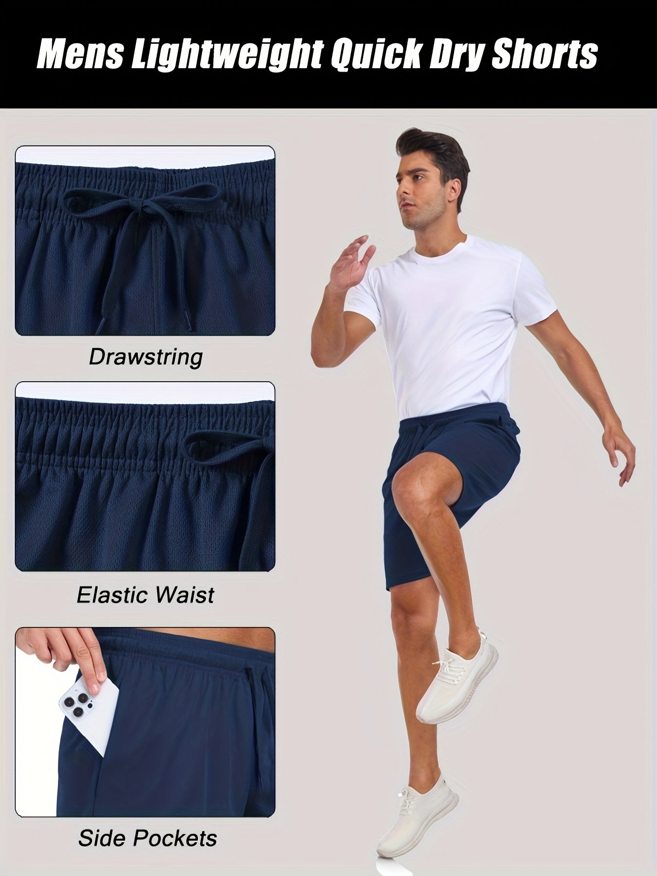 Men'S Shorts 6 Pack Summer Lightweight Quick Dry Athletic