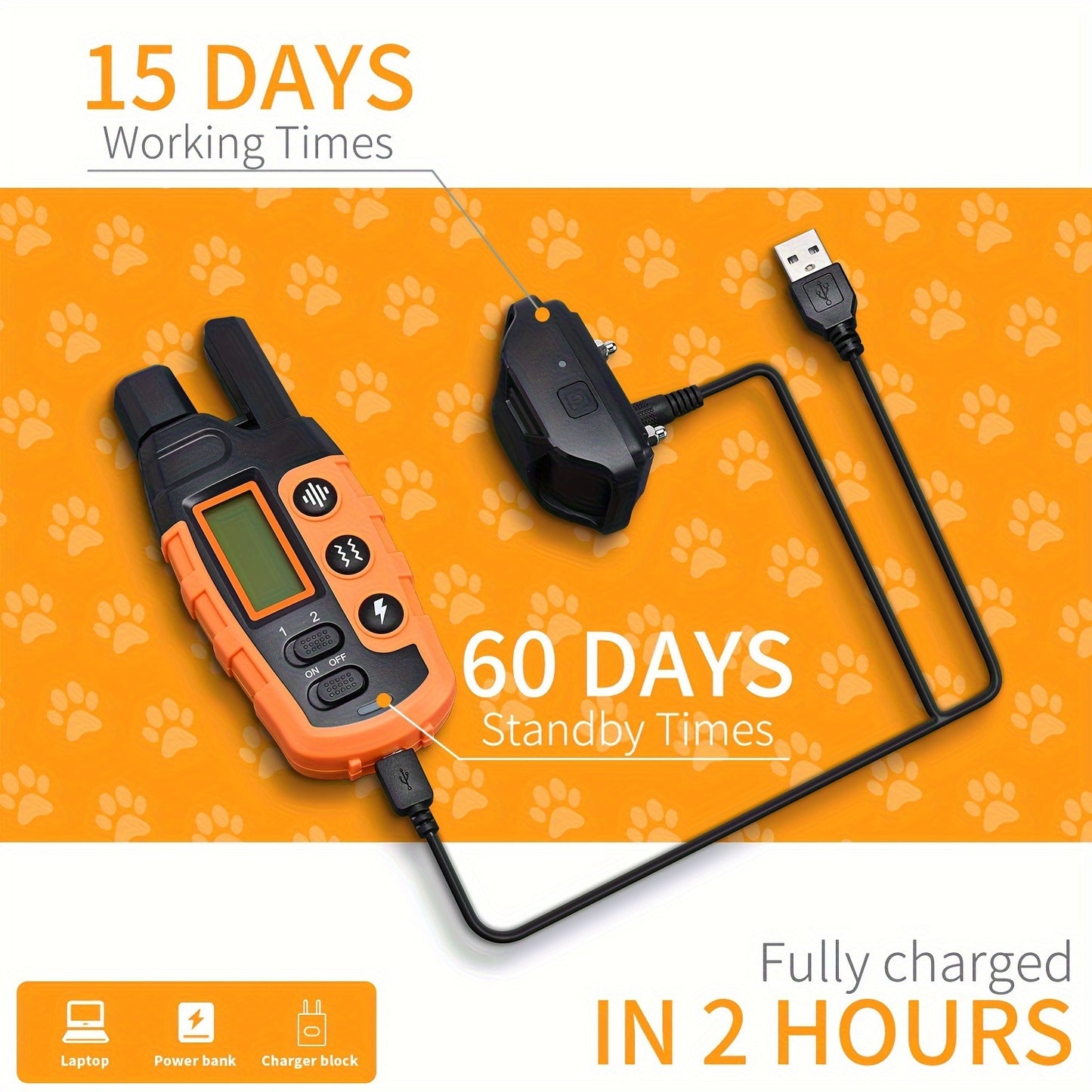 1/2 Collars, 3300ft Range Dog Training Collars With Remote, Adjustable Nylon Strap, With Beep 1-8, Vibration 1-16, Safe Shock 1-99, Rechargeable Waterproof, For Small To Large Dogs 5-150lbs