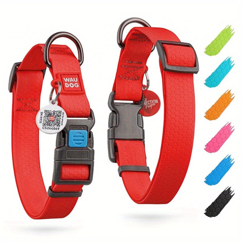 Waterproof Dog Collar 9 14 in Neck Adjustable Red Collars