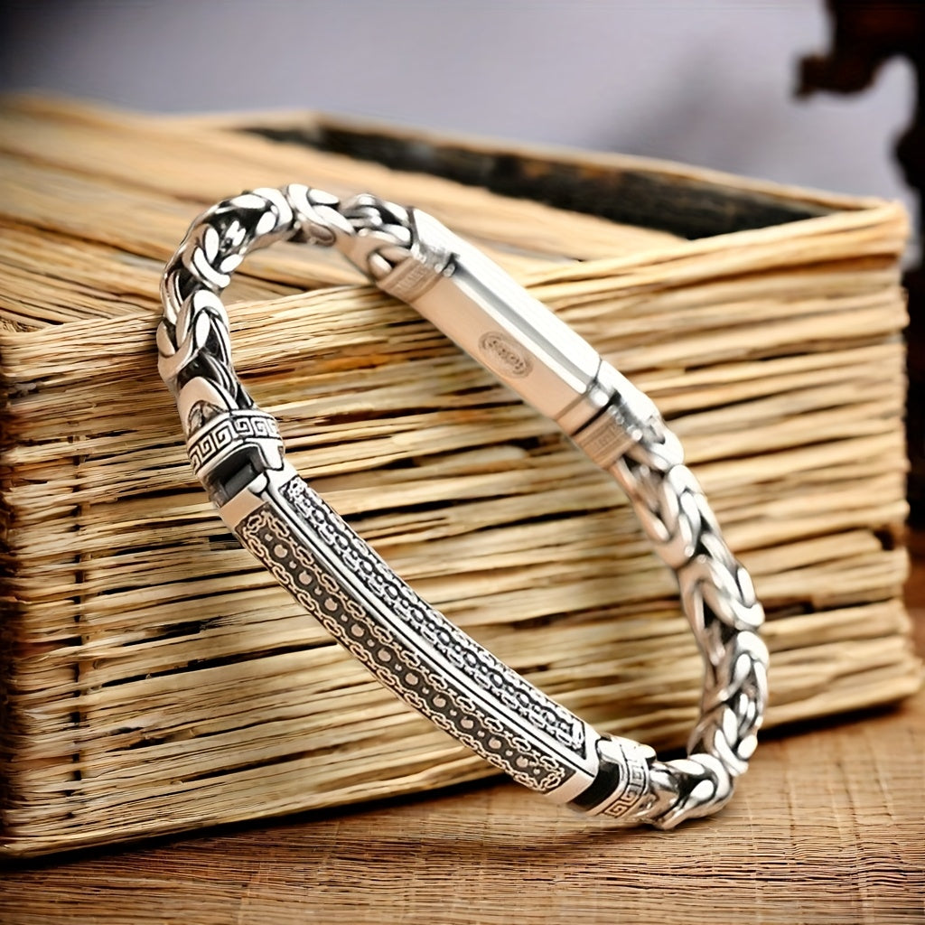 Silvery S925 Bracelet for Men Birthday Gift 29 Grams
