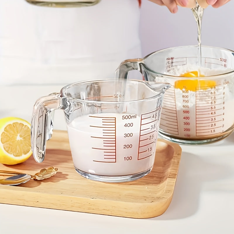 1/3pcs Glass Measuring Cup Set, Includes 1-Cup, And 2-Cup Tempered Glass Liquid Measuring Cups, Dishwasher, Freezer, Microwave, And Preheated Oven Safe, Essential Kitchen Tools