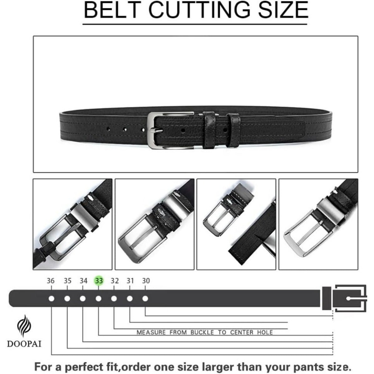 DOOPAI Men's Belt 2pcs Leather Dress Belt Casual Wear