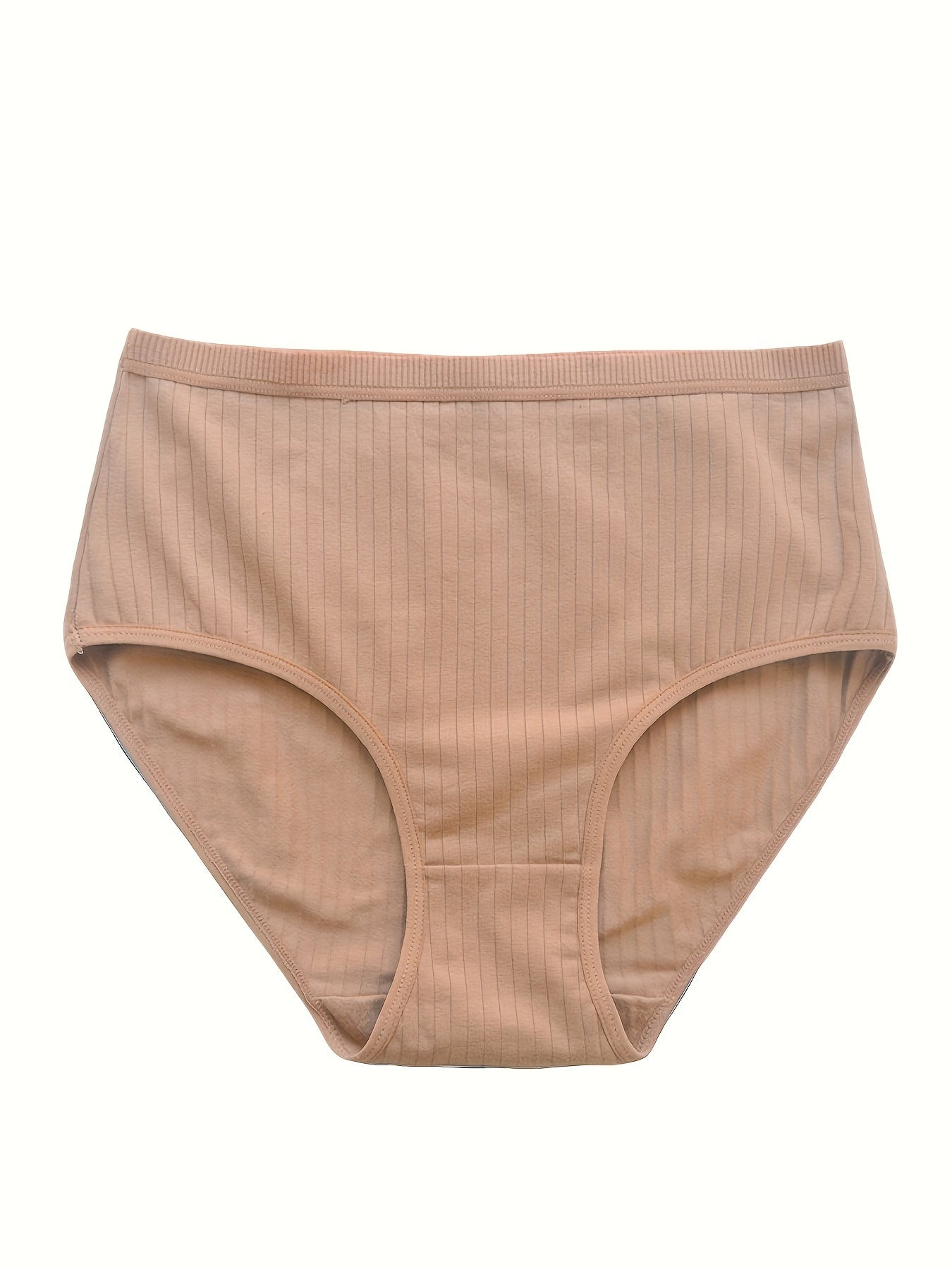 10pcs Plus Size High-Waist Bikini Panties For Women Breathable Tummy Control Underwear