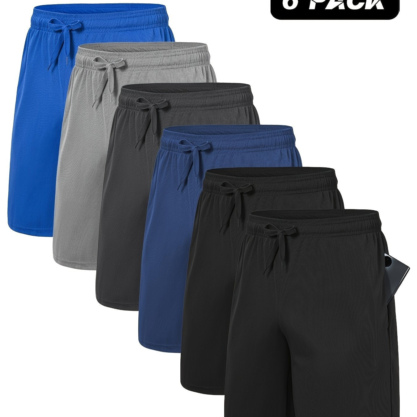 Men'S Shorts 6 Pack Summer Lightweight Quick Dry Athletic
