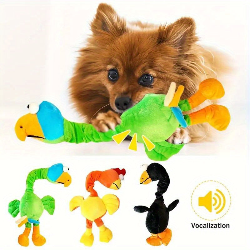 1pc Bird-Shaped Squeaky Dog Toy - Plush Chew Toy For Puppies