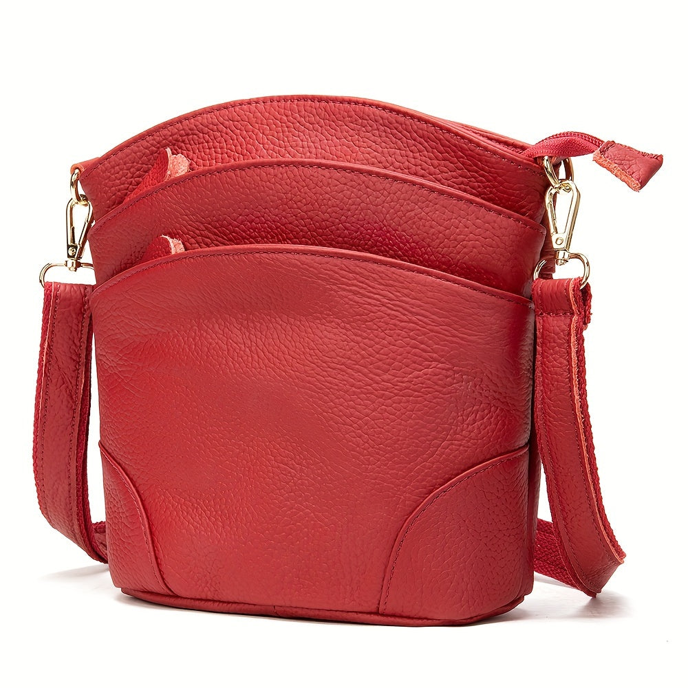 Premium Genuine Cowhide Leather Crossbody Bag for Women
