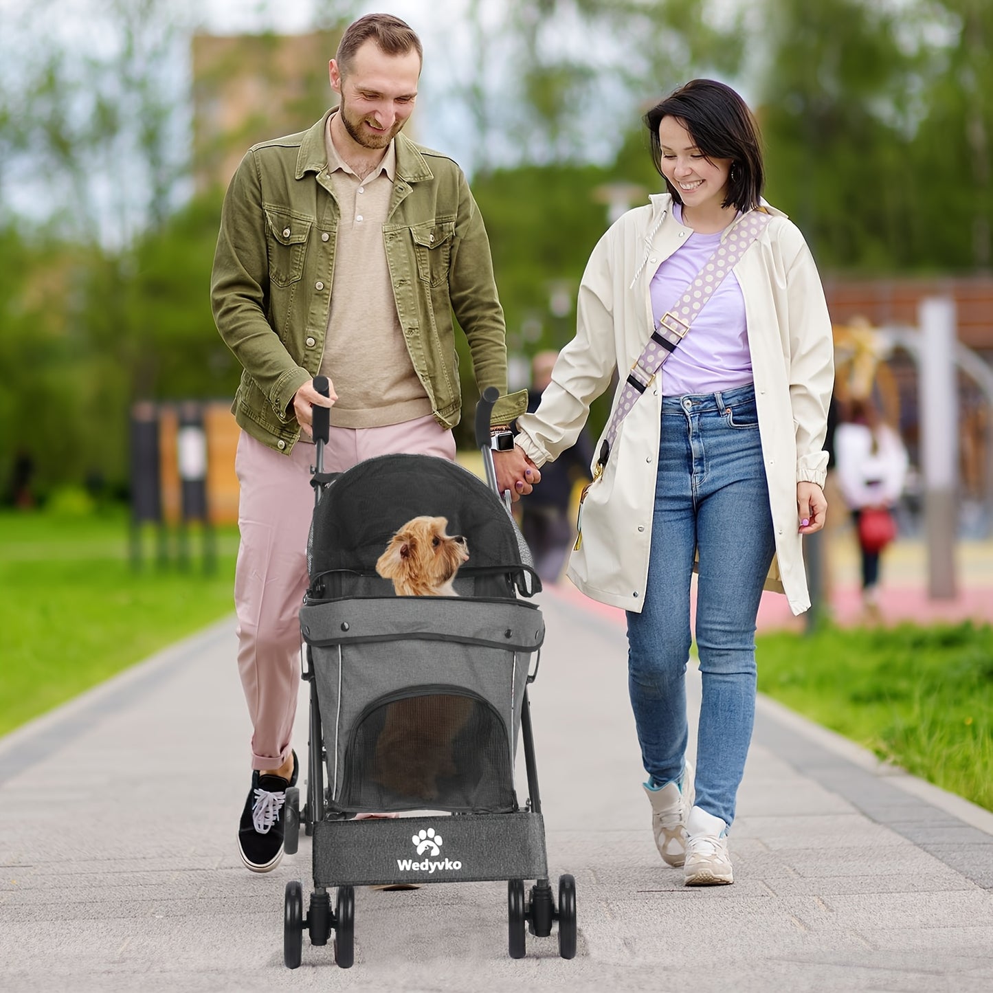 Umbrella Dog Stroller, Travel Portable Pet Stroller For Small Puppy Dogs & Cats, Up To 33 Lbs Only 7.8 Lbs Travel-friendly Pet Stroller