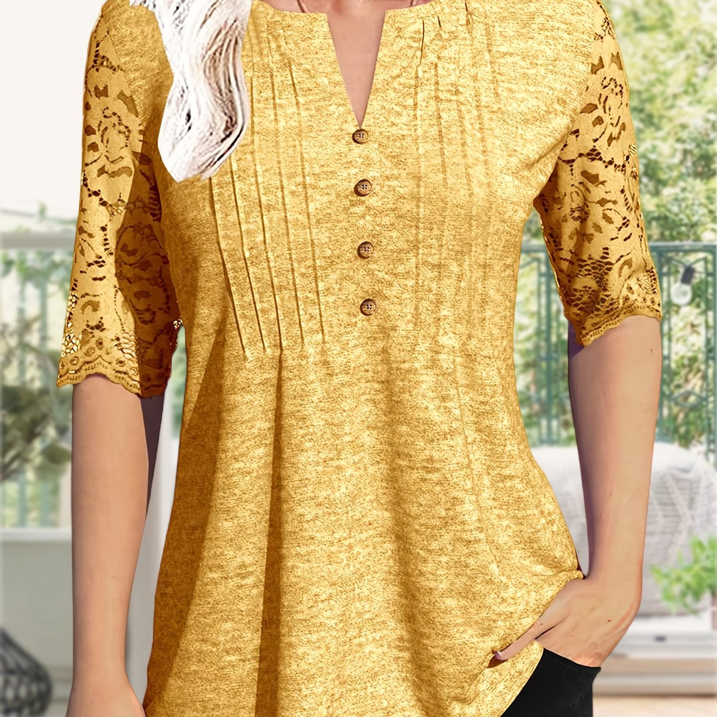 Women'S Zipper Summer Pleated Button Short Sleeve T-Shirt