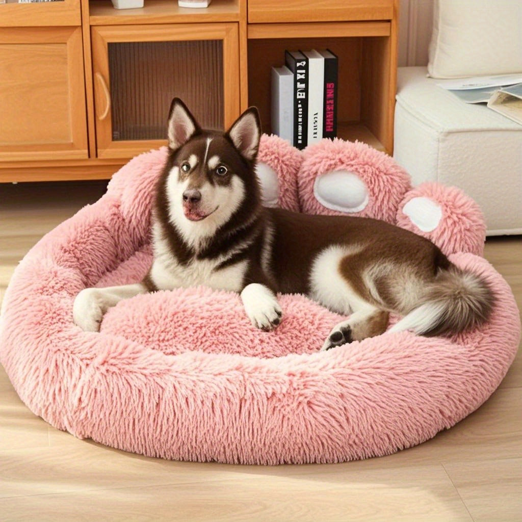 Ultra Soft Plush Pet Bed & Cozy Nest, Available In L, XL, 2XL, Non-Slip Dog & Cat Cushion, Furry Kennel, Perfect Holiday Gift Choice.