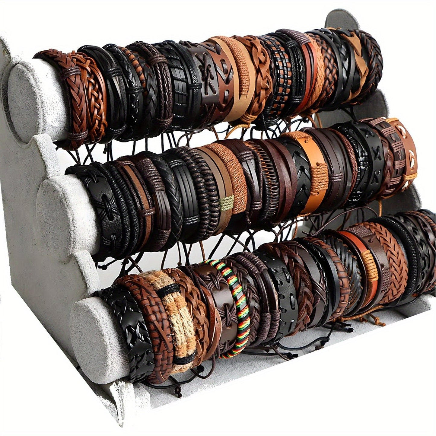 Random Shipment 26pcs Vintage Adjustable Faux Leather Bracelet, DIY Braided Faux Leather Bracelet, Mixed Gender Style, Black Brown Cuff Bracelet, Party Gift