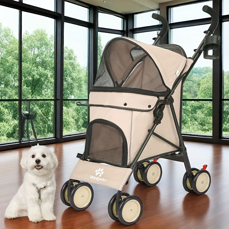 Umbrella Dog Stroller, Travel Portable Pet Stroller For Small Puppy Dogs & Cats, Up To 33 Lbs Only 7.8 Lbs Travel-friendly Pet Stroller