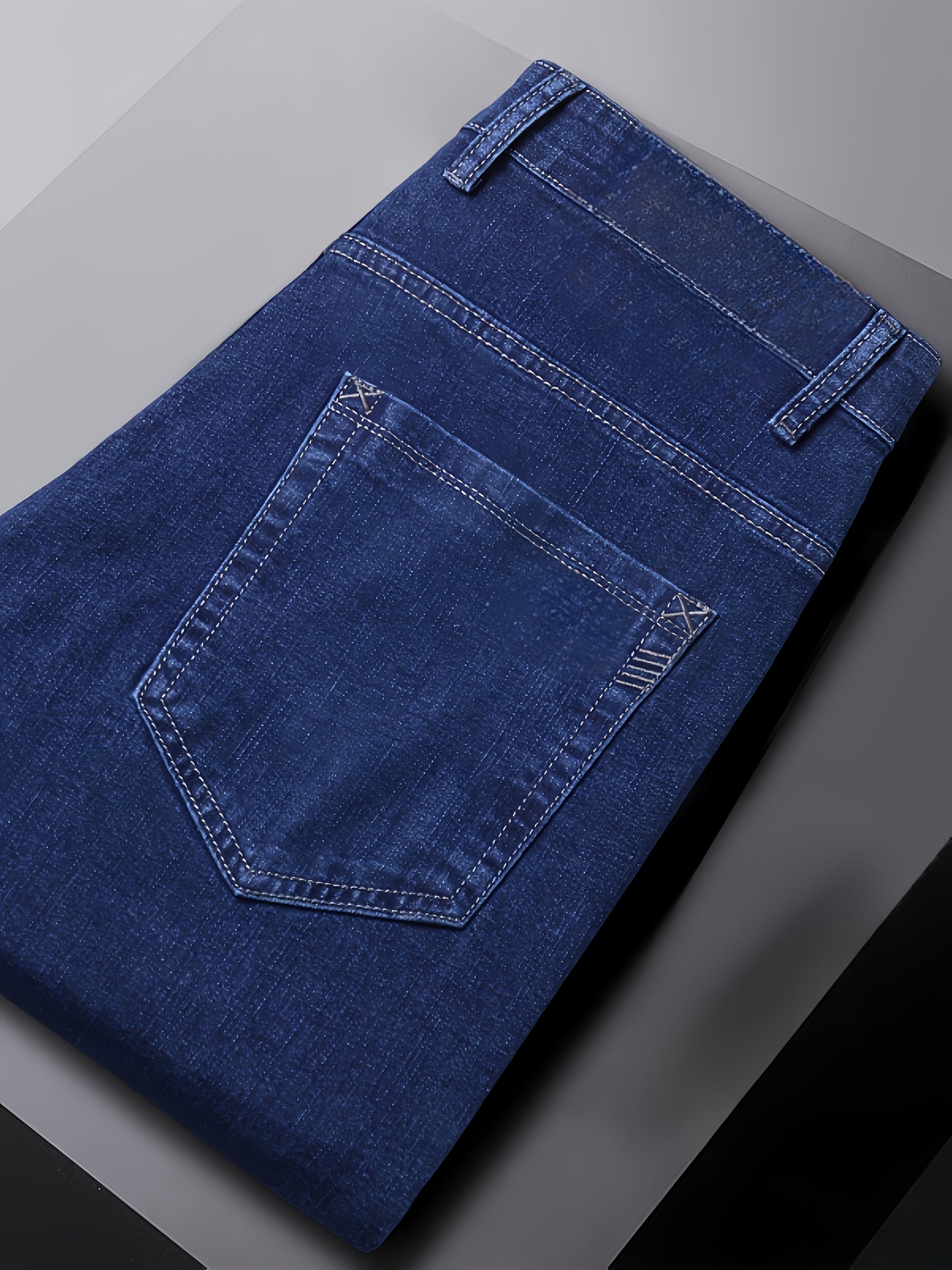 Business Jeans, Stylish Jeans, Slim-Fit Jeans, Skinny Jeans, Straight-Leg Jeans, Classic Men'S Business Casual Jeans - Versatile All-Season Jeans, Regular Fit, Polyester Blend, Machine Washable, Everyday Denim | Classic Denim