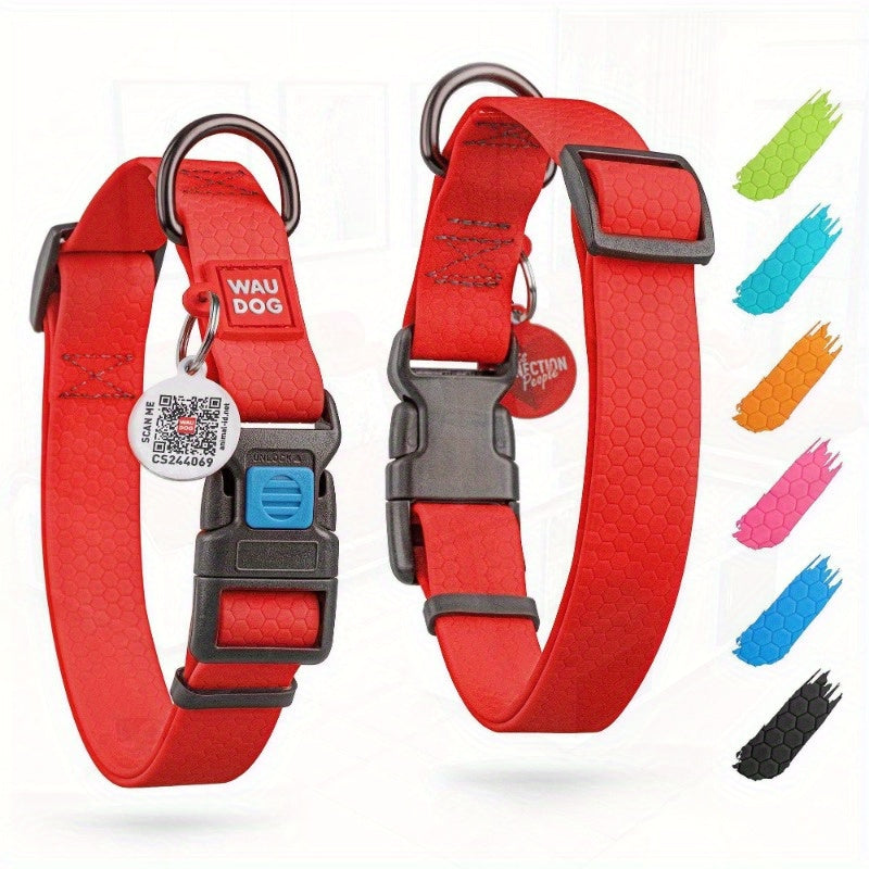 Waterproof Dog Collar 9 14 in Neck Adjustable Red Collars
