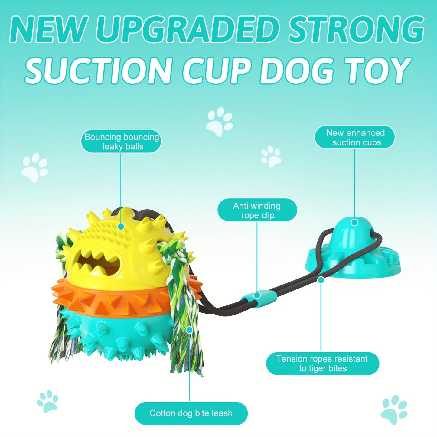 Dog Toys For Aggressive Chewers Interactive Indestructible Puzzle Stimulating Chew Toy Suction Cup Tug Of War Enrichment Rope Boredom Busy Self Play Food Teething Puppy Dispensing Squeaky Ball Dogs