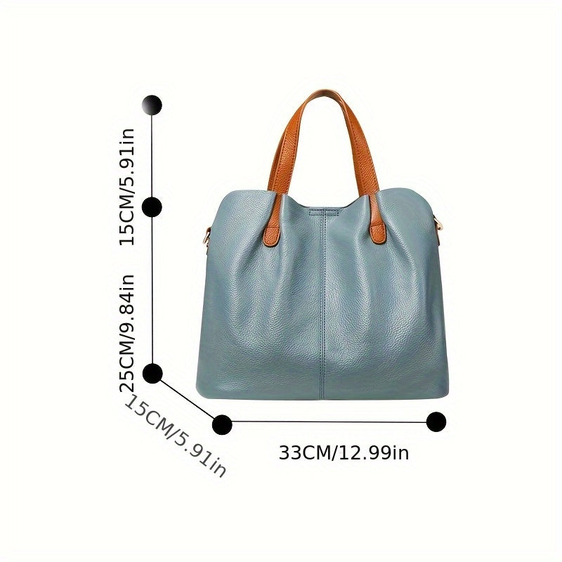 Women'S Genuine Leather Handbag - Large Capacity Crossbody