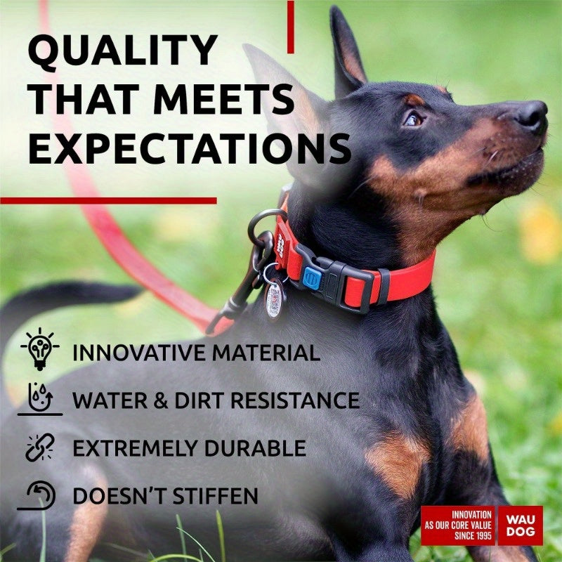 Waterproof Dog Collar 9 14 in Neck Adjustable Red Collars