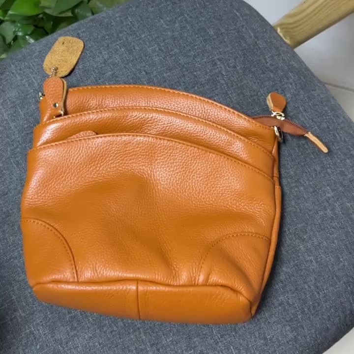 Premium Genuine Cowhide Leather Crossbody Bag for Women