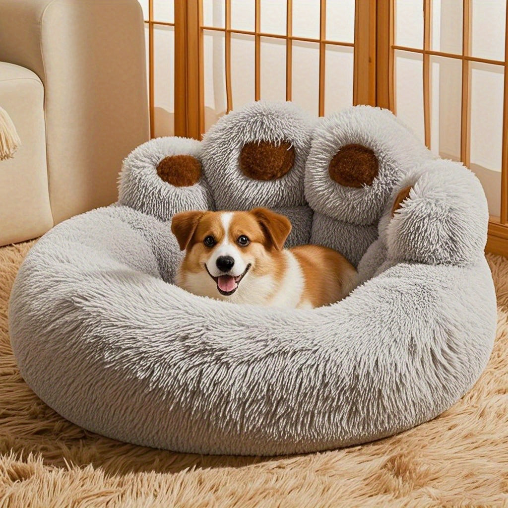 Ultra Soft Plush Pet Bed & Cozy Nest, Available In L, XL, 2XL, Non-Slip Dog & Cat Cushion, Furry Kennel, Perfect Holiday Gift Choice.