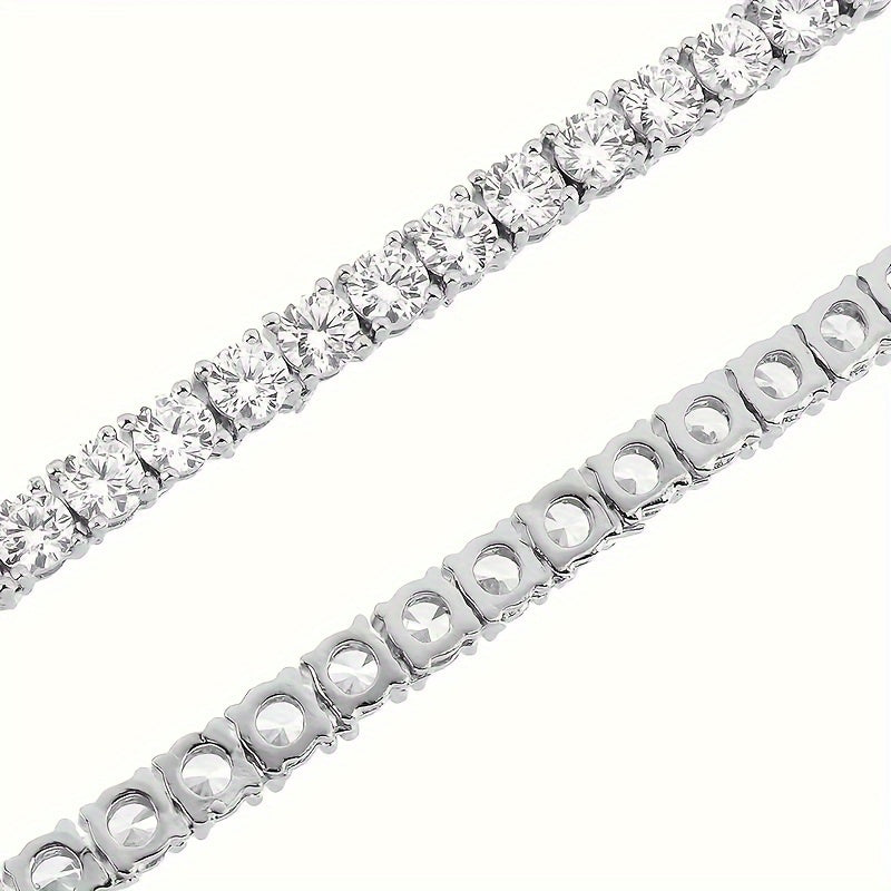 1pc S925 Sterling Silver 9.8 Carat Mosan Gem Hip Hop Bracelet