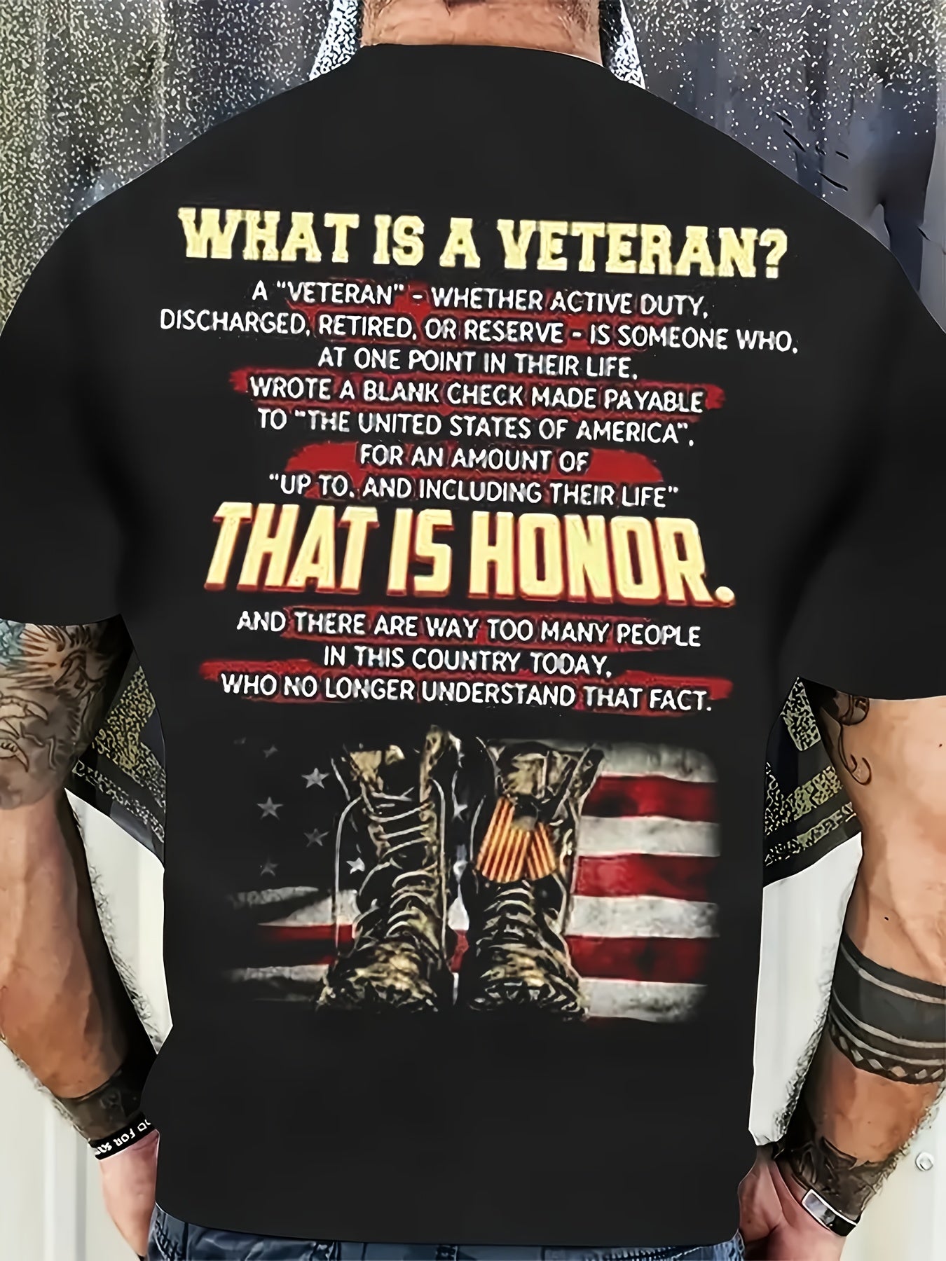 Men's Veteran Tribute Graphic T-Shirt - That Is Honor Design