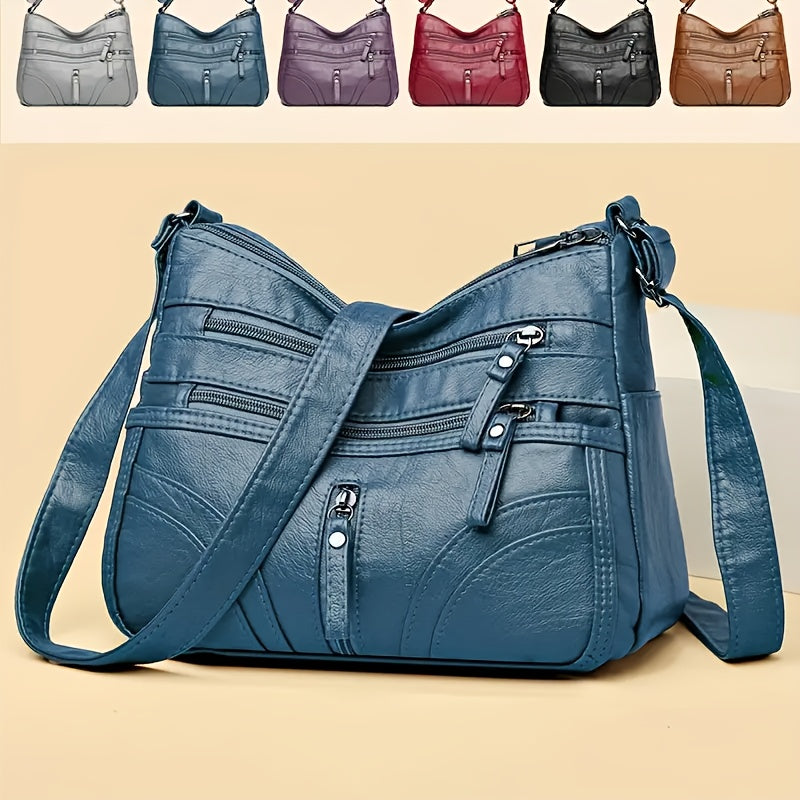 Soft Faux Leather Shoulder Large Capacity Crossbody Bag
