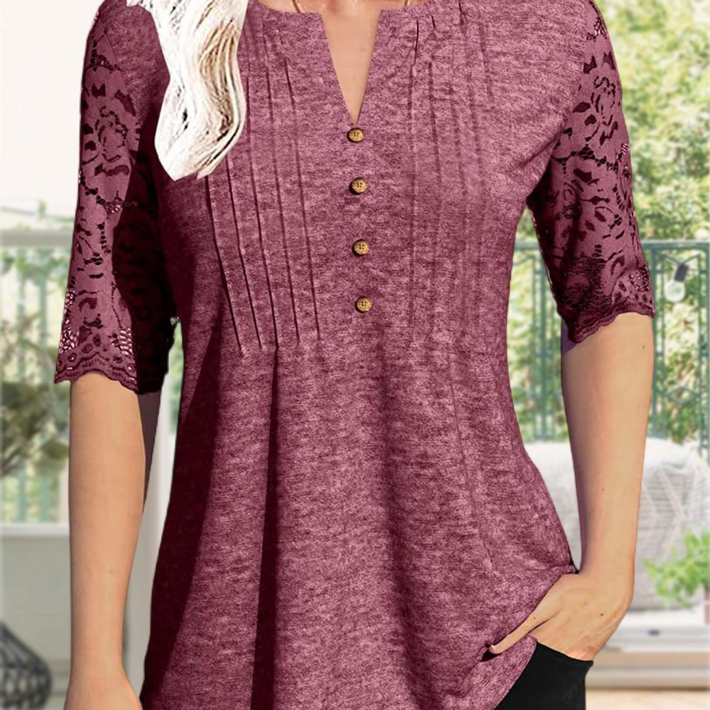 Women'S Zipper Summer Pleated Button Short Sleeve T-Shirt