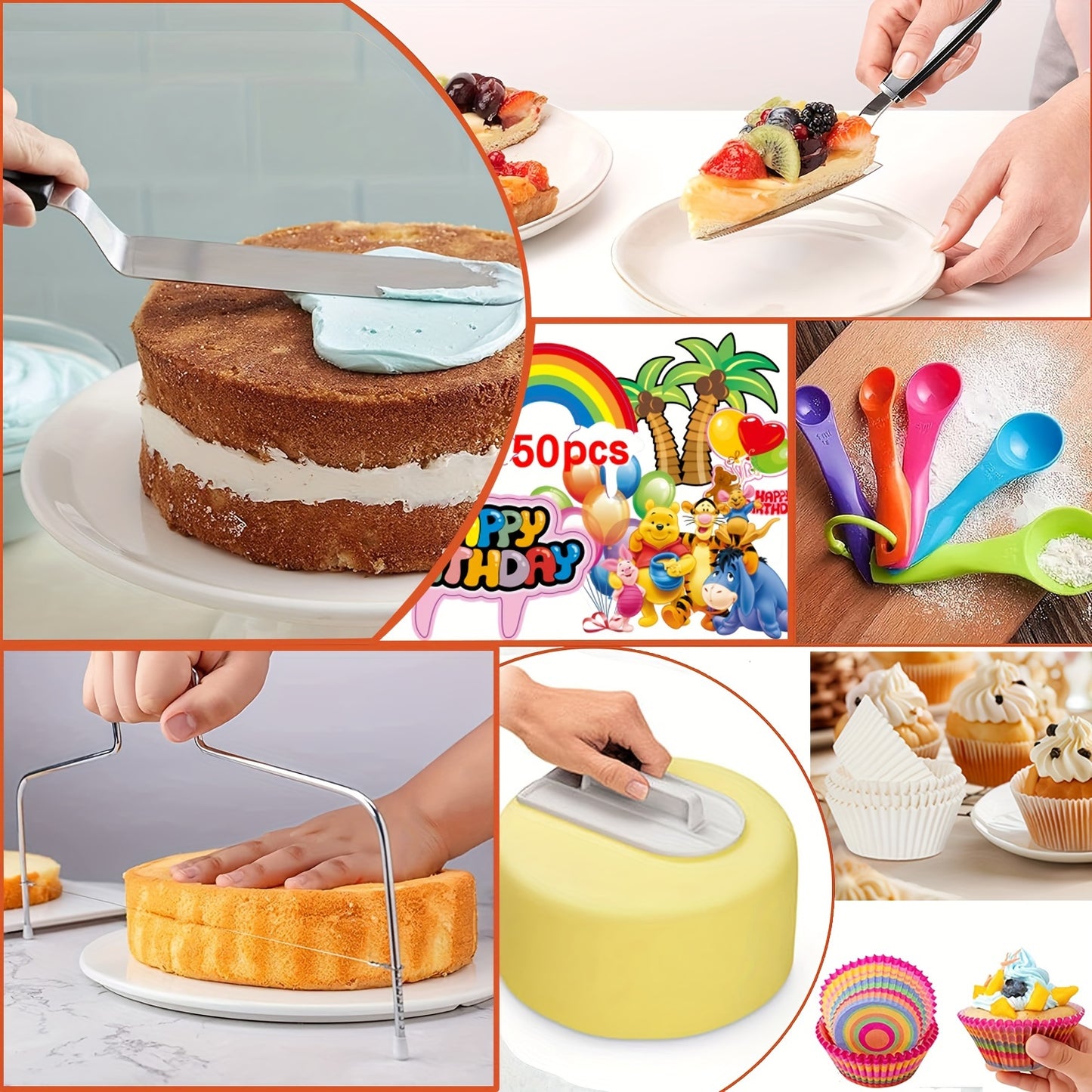 540pcs Cake Decorating Kit Baking Supplies with 4 Springform Pans Set Cake Decorating Supplies Rotating Turntable, Decorating Tools, Cake Baking Supplies Set for Beginners