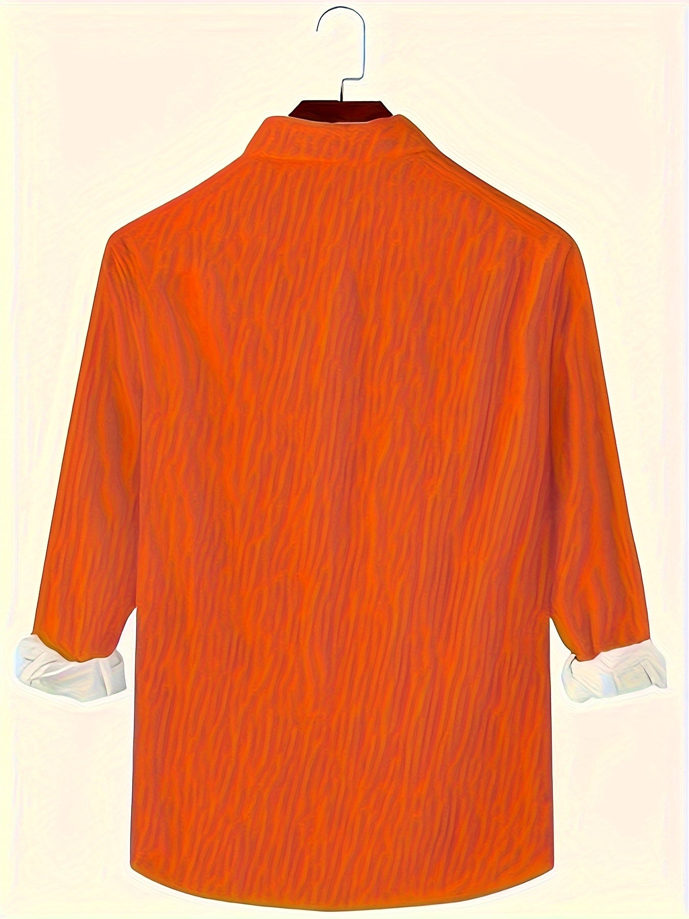 1pc Men's Casual Polyester Shirt with Zipper Detail - All-Season Knit Fabric, Regular Fit Short Sleeve
