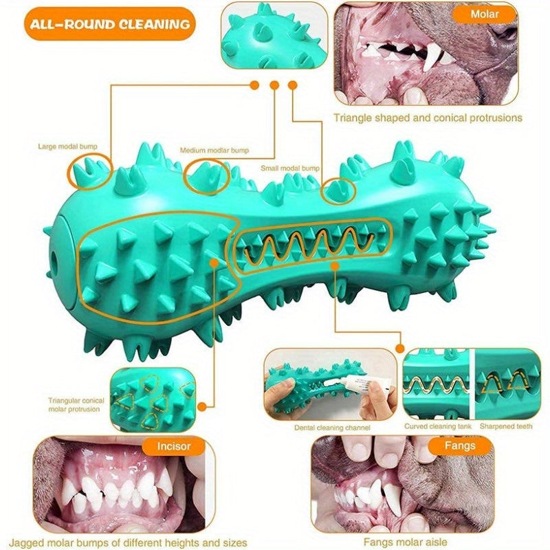 Dental Chew Toy for Small to Medium Dogs | Teeth Cleaning & Anxiety Relief | Durable Rubber Molar Stick with Serrated Texture | Enhances Play & Oral Health | Blue, 7.09x3.07inch | Promotes Dental Health and Reduces Anxiety, D