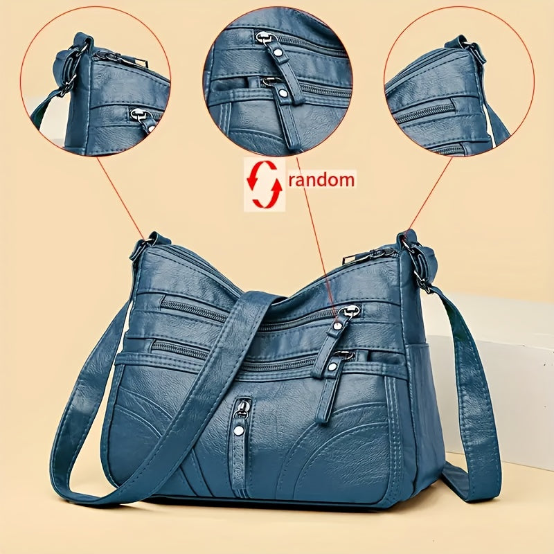 Soft Faux Leather Shoulder Large Capacity Crossbody Bag