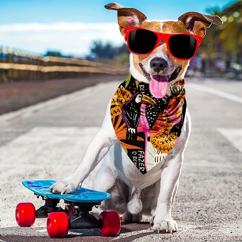 50pcs Summer Floral Pet Bandana Washable Dog Scarf Set