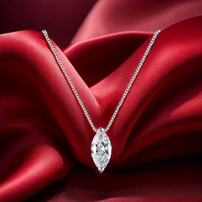 A Unisex S925 Silver Necklace With 1 Carat Moissanite, Suitable For Daily Wear, As A Wedding Or Engagement Gift, Or As A Gift For Family, Friends, Or Couples On Holidays Like Halloween, Christmas, Or Black Friday.