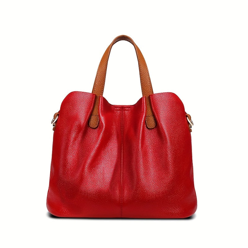 Women'S Genuine Leather Handbag - Large Capacity Crossbody