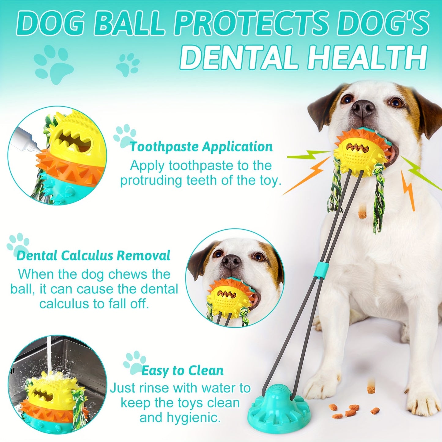 Dog Toys For Aggressive Chewers Interactive Indestructible Puzzle Stimulating Chew Toy Suction Cup Tug Of War Enrichment Rope Boredom Busy Self Play Food Teething Puppy Dispensing Squeaky Ball Dogs