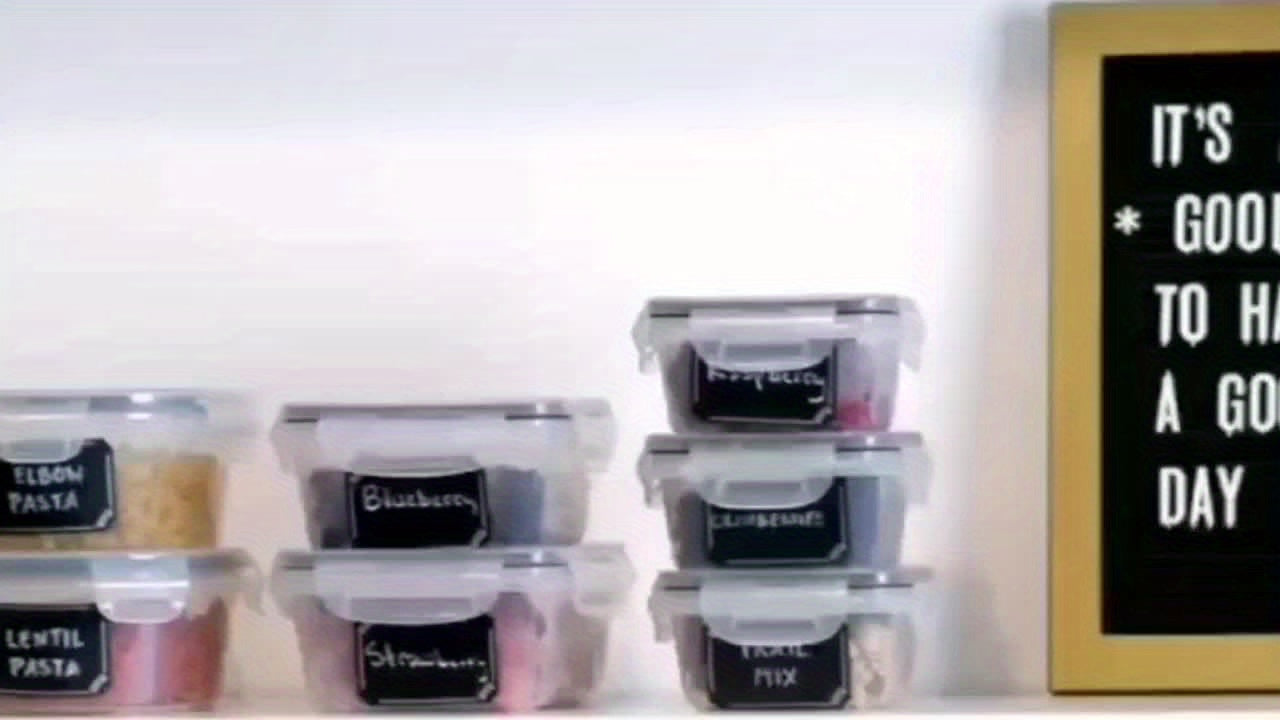 24-Piece Food Storage Container Set With Easy-Snap Lids (12 Lids + 12 Containers) - Airtight Plastic Containers Gift For Pantry And Kitchen Organization - BPA Free, Comes With Free Labels And Markers, Local Warehouse Delivery