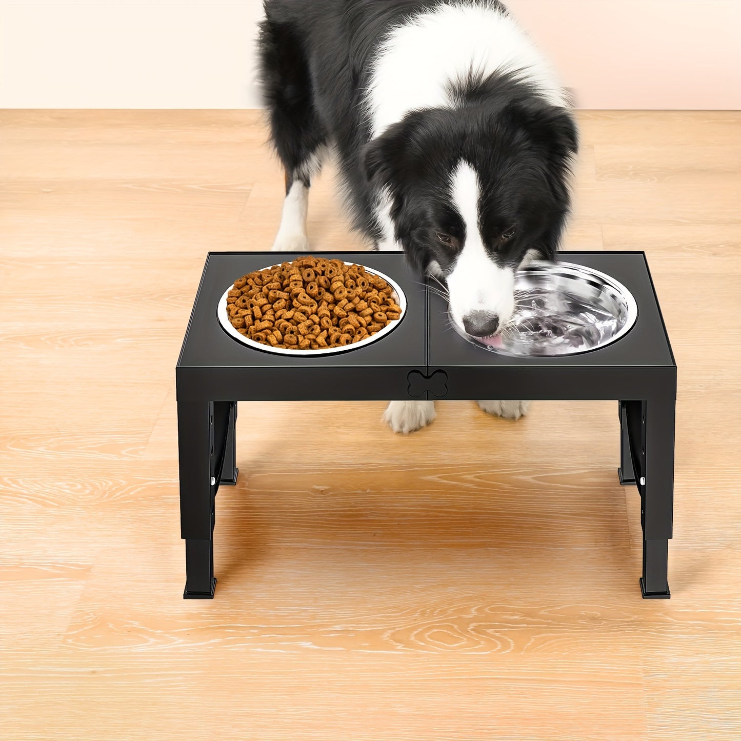 Elevated Dog Bowls Foldable, Xiaz Raised Feeder Set