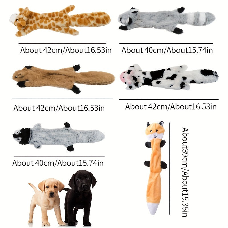 Amazing Pet 6 PCS Crinkle Dog Squeaky Toys, Durable Plush Dog Toys, No Stuffing Dog Toys for Small Medium Large Dogs, Stuffless Puppy Toys for Boredom and Stimulating