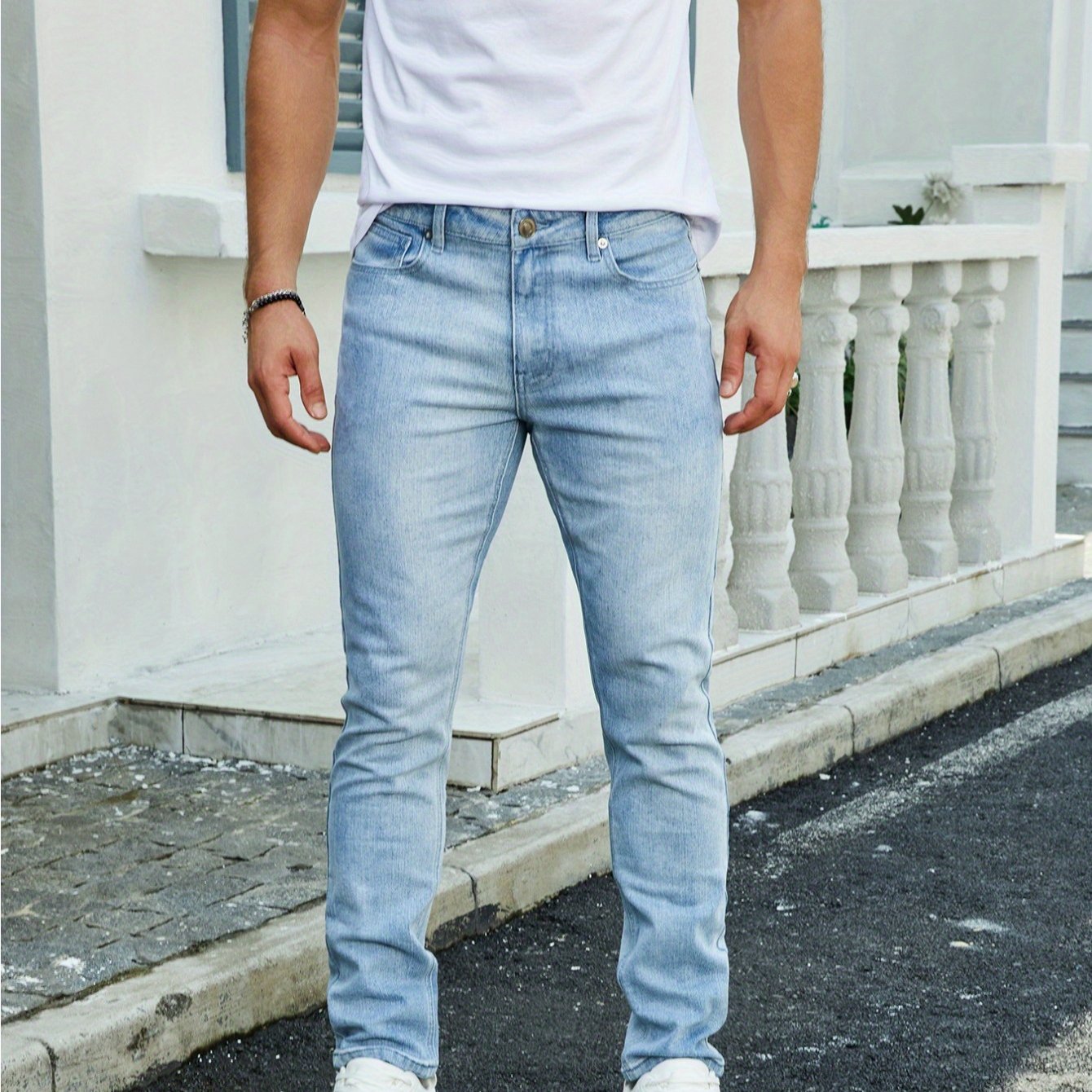Men's Slim-Fit Stretch Denim Jeans - Versatile All-Season Fashion Pants in Multiple Colors, Comfortable & Stylish for Casual Wear, Travel, and Holidays, Holiday Fashion Pants | Trendy Casualwear | Elastic Flexibility