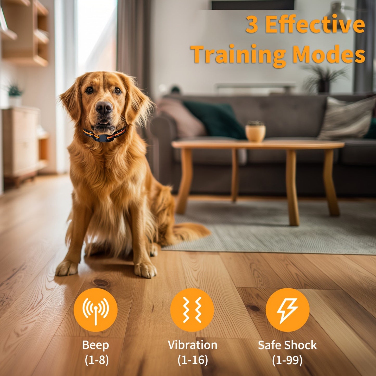 1/2 Collars, 3300ft Range Dog Training Collars With Remote, Adjustable Nylon Strap, With Beep 1-8, Vibration 1-16, Safe Shock 1-99, Rechargeable Waterproof, For Small To Large Dogs 5-150lbs