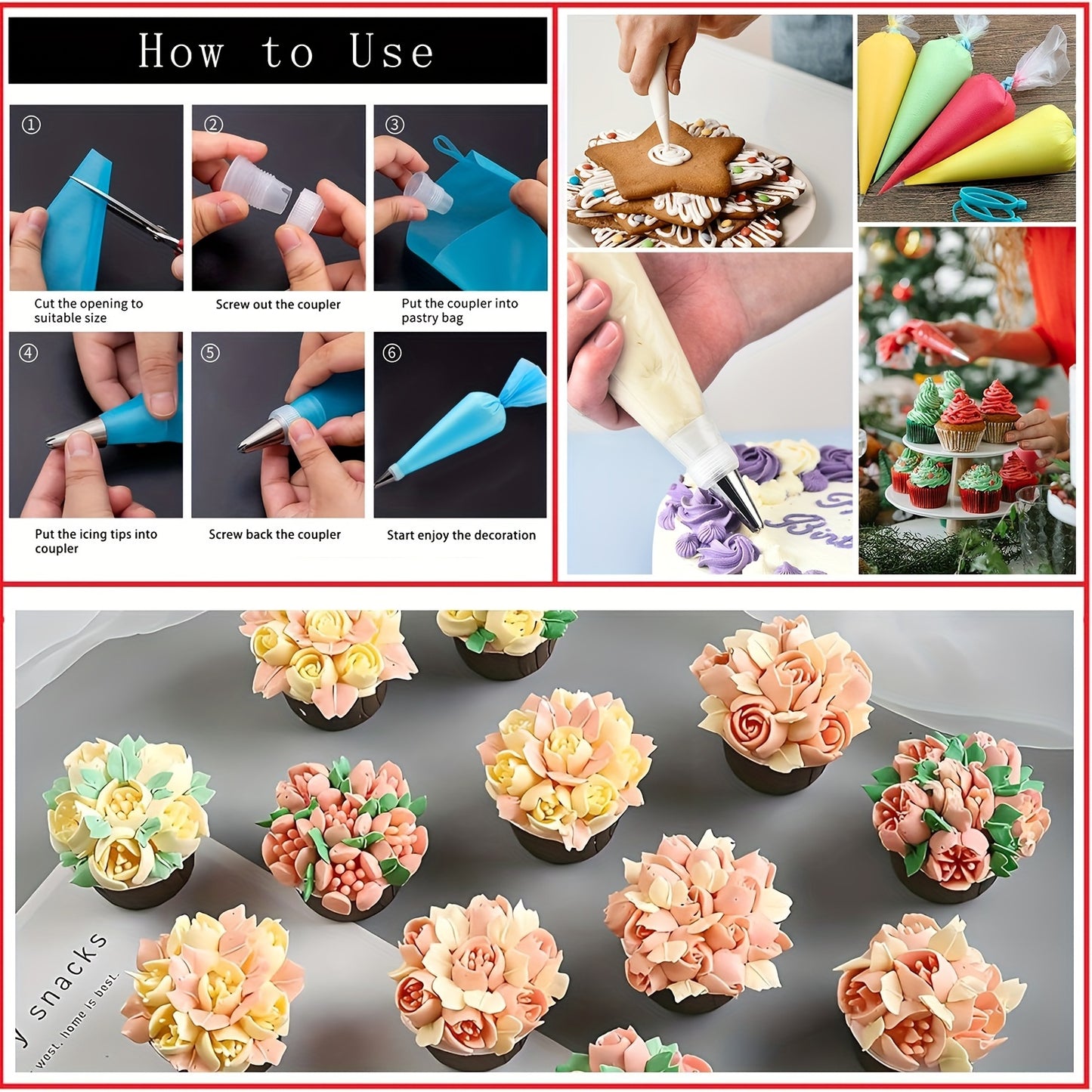 540pcs Cake Decorating Kit Baking Supplies with 4 Springform Pans Set Cake Decorating Supplies Rotating Turntable, Decorating Tools, Cake Baking Supplies Set for Beginners