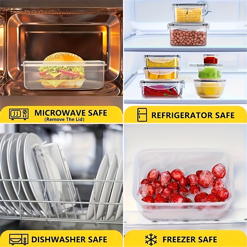 32pcs Food Storage Container Set, Fresh-Keeping Boxes, Easy-to-Secure Lids (16 Lids + 16Containers)- Airtight Plastic Containers, Suitable For Pantry, Travel, Outdoor Picnics, Kitchen Organization, Comes With Labels And Marke