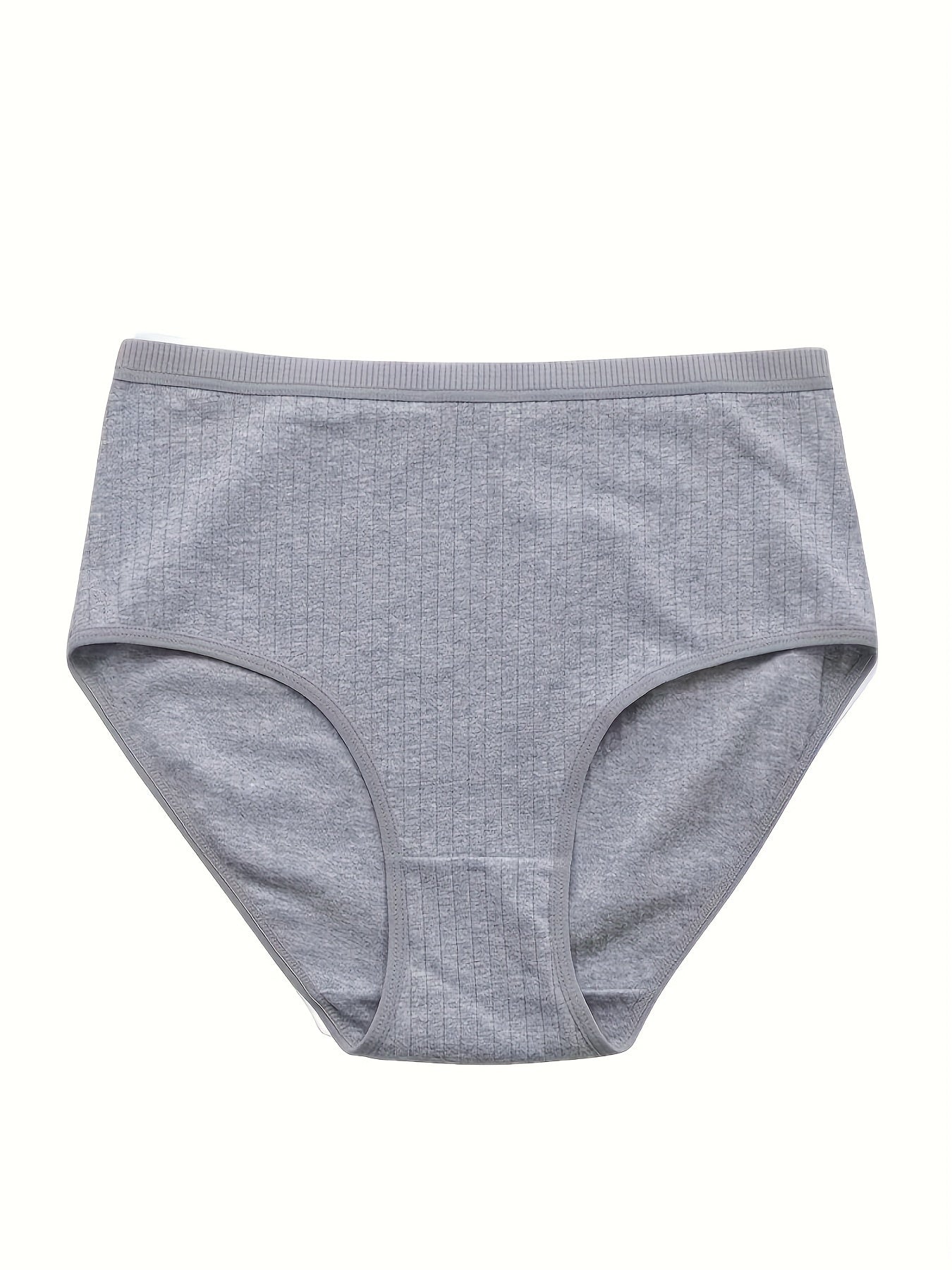 10pcs Plus Size High-Waist Bikini Panties For Women Breathable Tummy Control Underwear