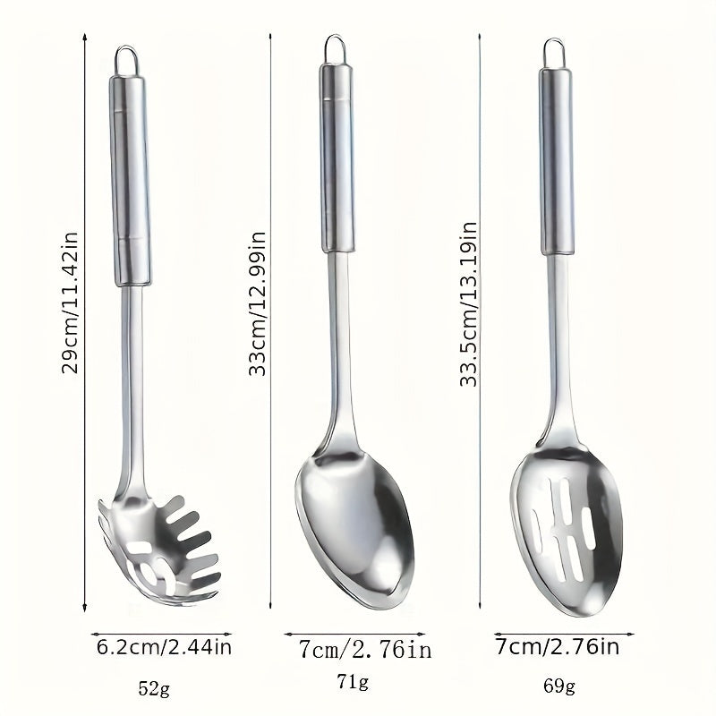 9-Piece Modern Stainless Steel Cooking Utensil Set for Chefs