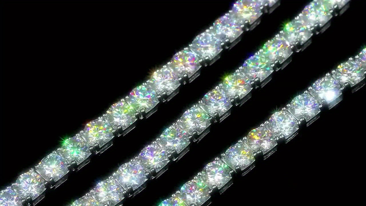 1pc S925 Sterling Silver 9.8 Carat Mosan Gem Hip Hop Bracelet