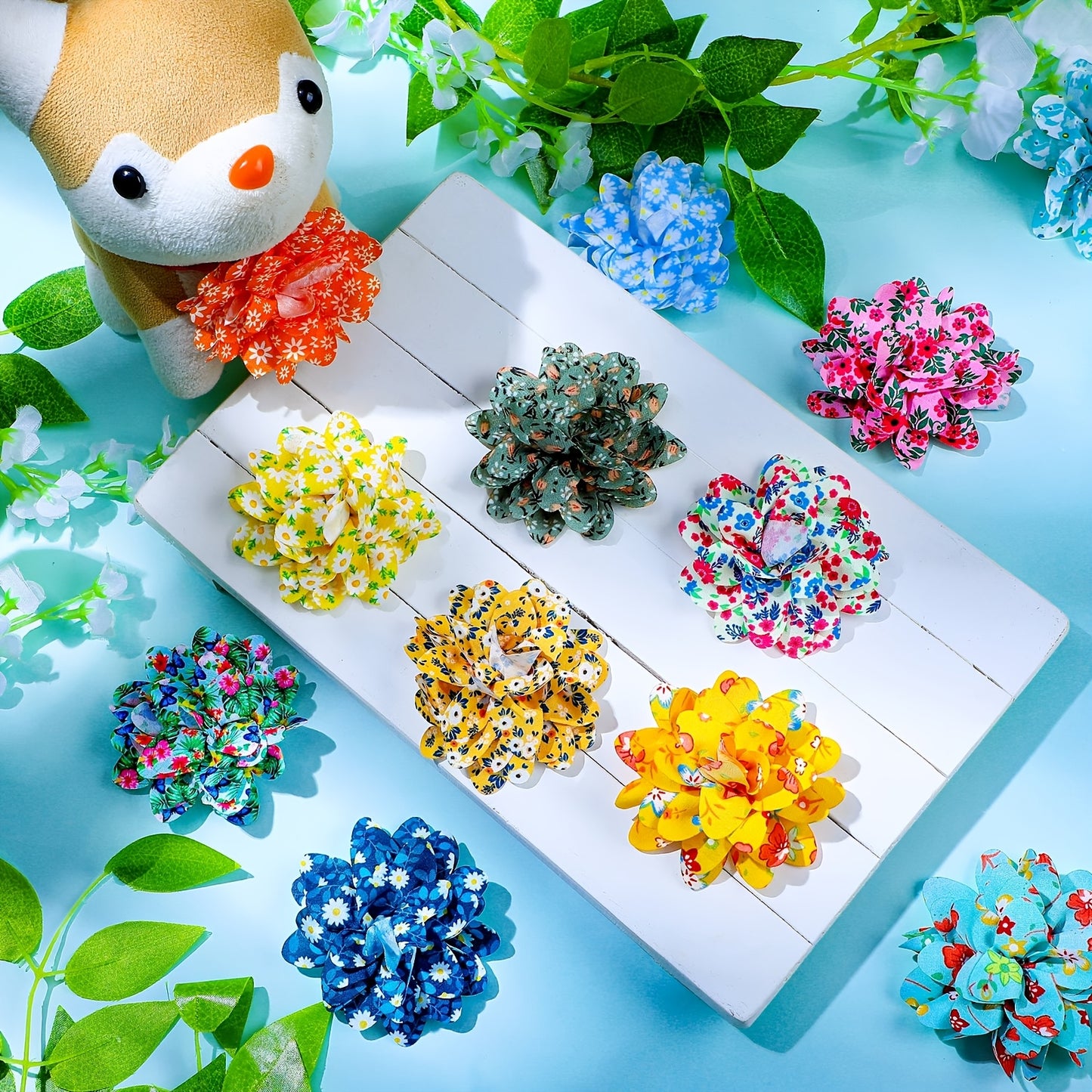 150Pcs Dog Collar Bows for Dogs Collars Spring Flower Bow Ties